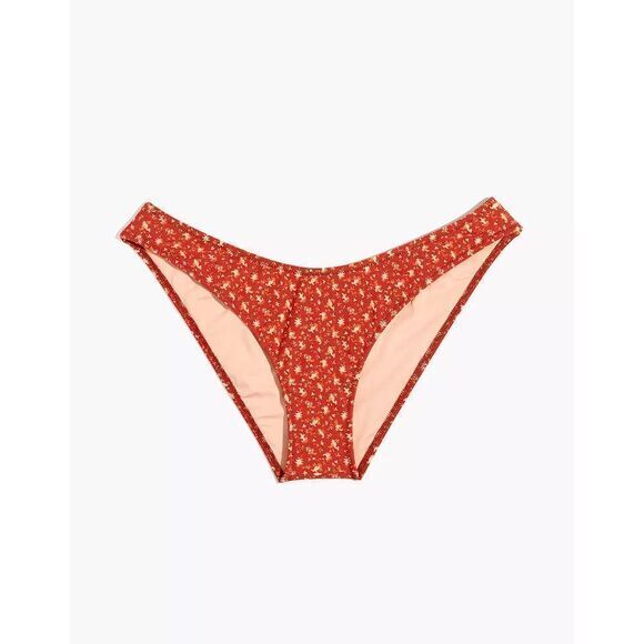 NEW Madewell Second Wave Curved-Waist Bikini Bottom in Ditsy Floral, L - Picture 2 of 7